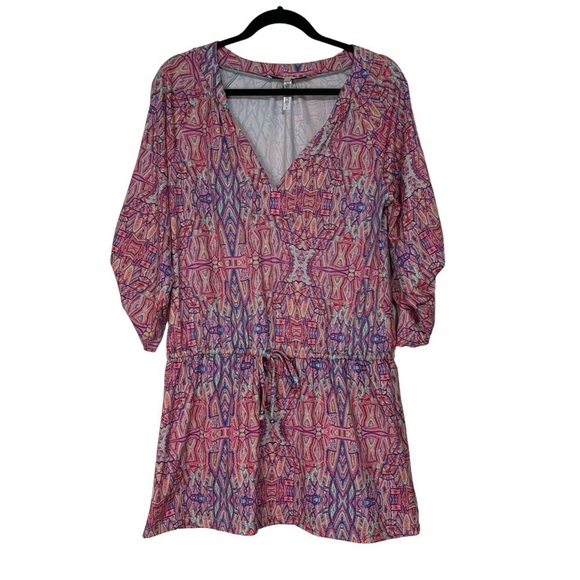 Nanette Lepore Swim Pink Solana Printed Jersey Tunic V-Neck Coverup Size S - Picture 8 of 13